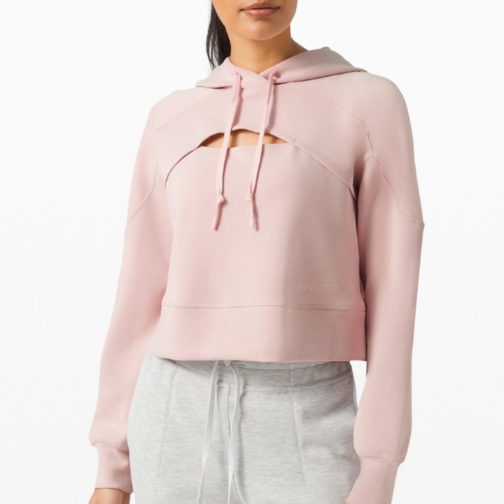 Get Centred Crop Hoodie Misty Pink